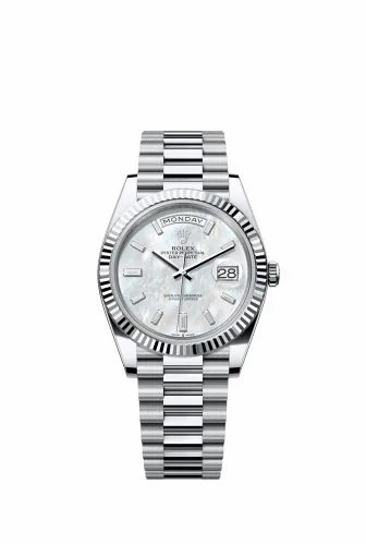 Rolex Day-Date 40 Platinum - Fluted / Blue Ombré 228236-0026 (m228236-0026)